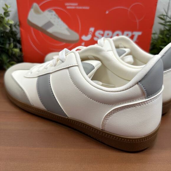 J Sport Women's Cecily White Grey Memory Foam Sneakers Size 7 - Picture 5 of 8